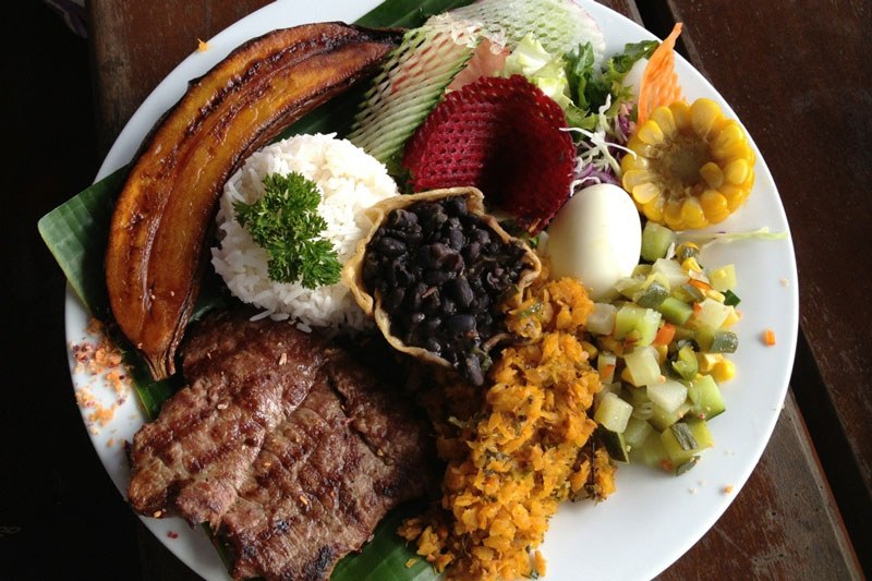 Classic Costa Rican food casado. The dish every married man eats at